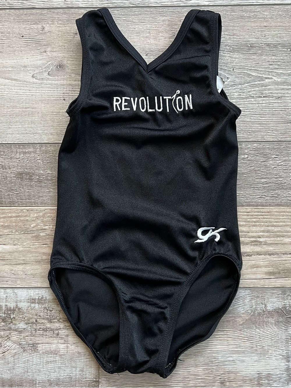 GK Girls Black Leotard Size CS
